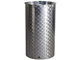 CONTENITORE ENOLOGICO FONDO A PENTOLA INOX AISI 304 SALDATO- - lt.300 ø mm.650x1000h. bocc.F3/4 fiorettato - 1 pezzi BELVIVERE