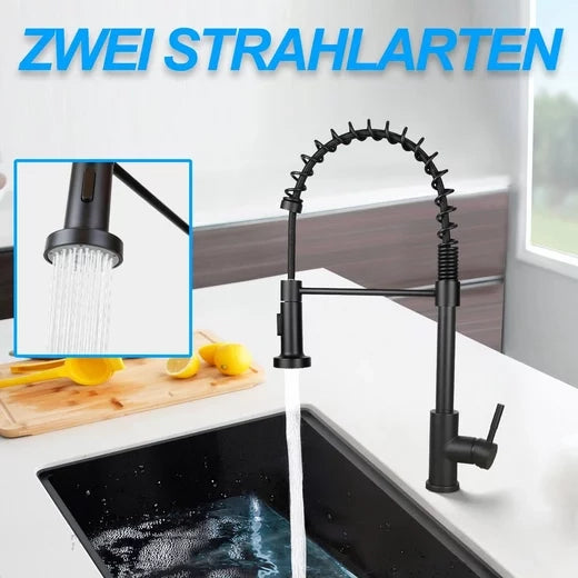 ZMH Miscelatore nero per doccia rubinetto girevole estensibile per cucina e bagno