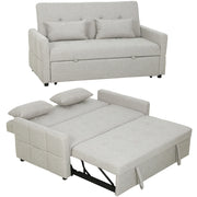 Divano Letto Clic Clac 2 Posti con Cuscini in Tessuto ¨C Zephmum ¨C Marrone Chiaro