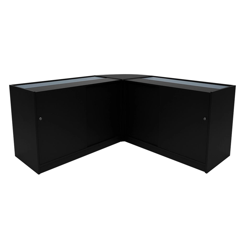 Set Banconi LED Nero Demeter K1500 B1500 LM60 Vetrina Negozio con Serratura