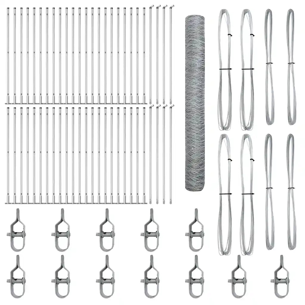 Palo della recinzione Argento 100 x 1,2 m (rete 50 mm) Acciaio