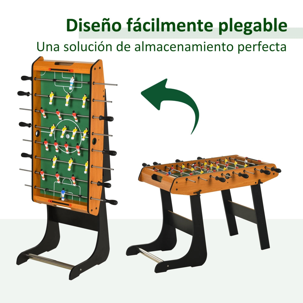 Tavolo da calcio balilla ¨C Minimal ¨C 98x42x62,5 cm legno naturale e nero