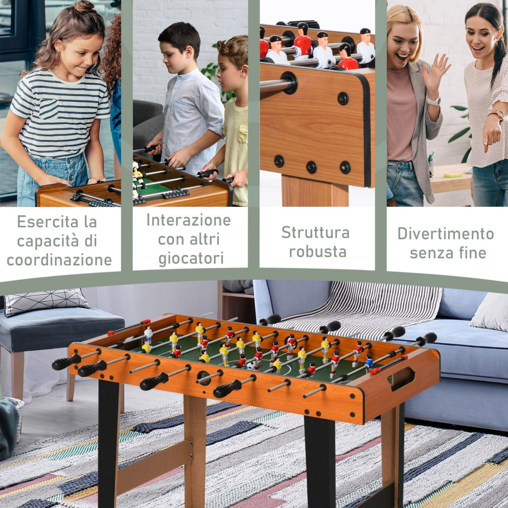 Calcio Balilla in Legno ¨C Minimal ¨C con 22 Giocatori e Accessori