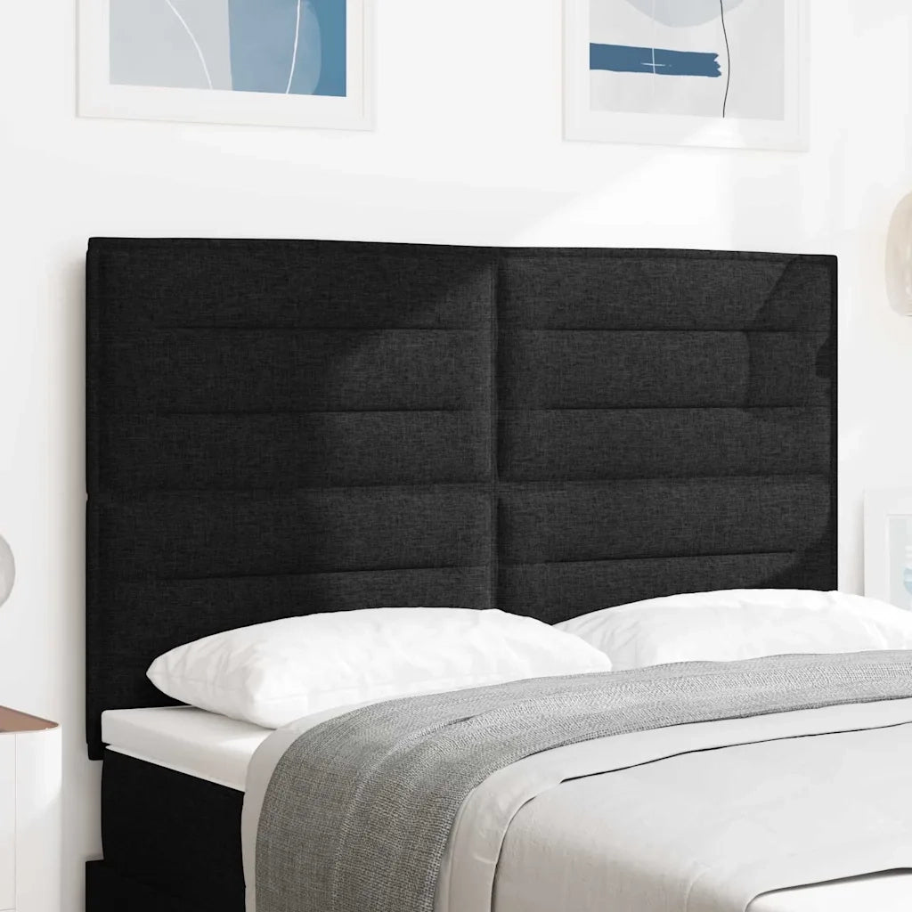 Testiera LED con strisce LED con testiera Nero 144 cm Tessuto 3338288