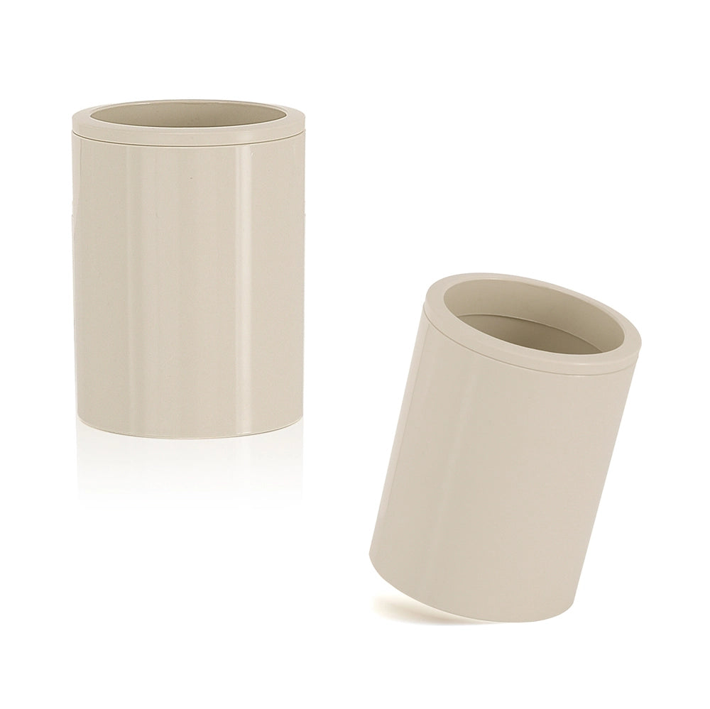 Set accessori bagno da appoggio 5 pezzi in plastica beige Glim