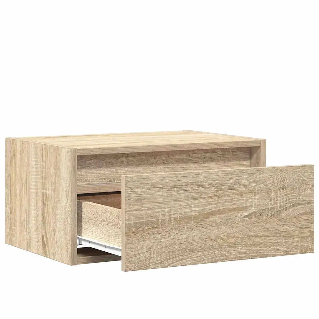 Comodino a Parete con luci LED Rovere Sonoma 860215