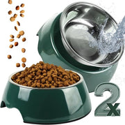 Set di cibo per animali domestici da 2 pezzi (L, verde)