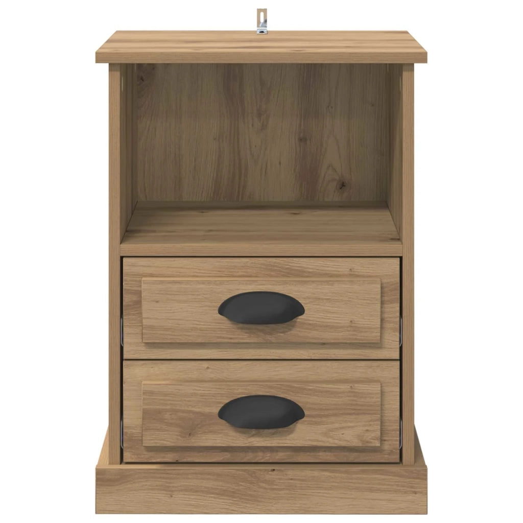 Set di 2 Comodini | Armadio da Notte | Mobiletto da notte Rovere artigianale 36 x 43 x 60 cm