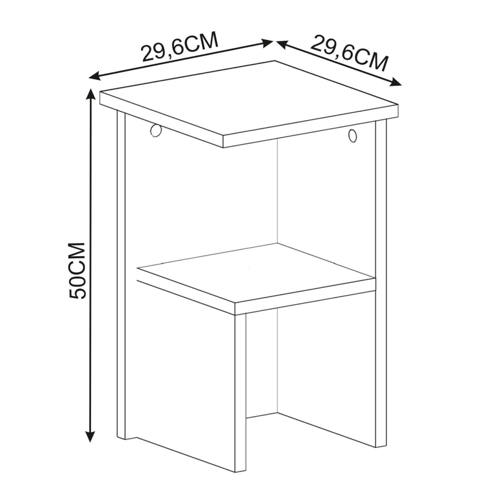 Comodino in legno "Roisin" - 30 x 30 x 50 cm - Marrone