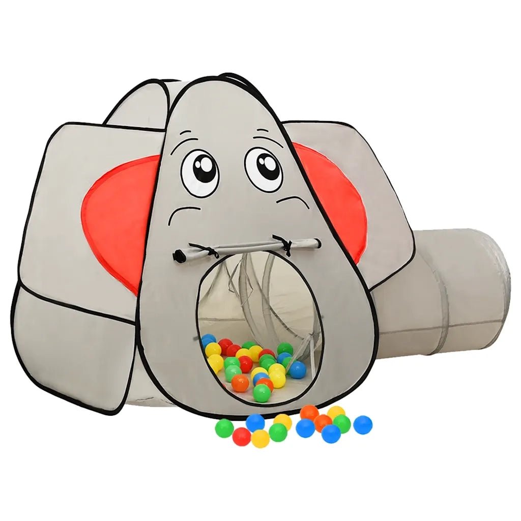 Tenda Gioco-Tenda Giocattolo Bambini Elefante Grigio 250 Palline 174x86x101 cm 616581