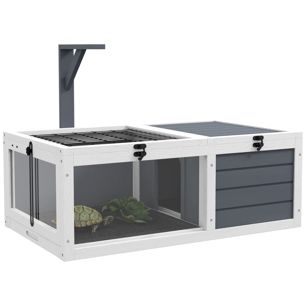 Casetta per Tartarughe con 2 Scomparti ¨C Minimal ¨C Grigio Legno