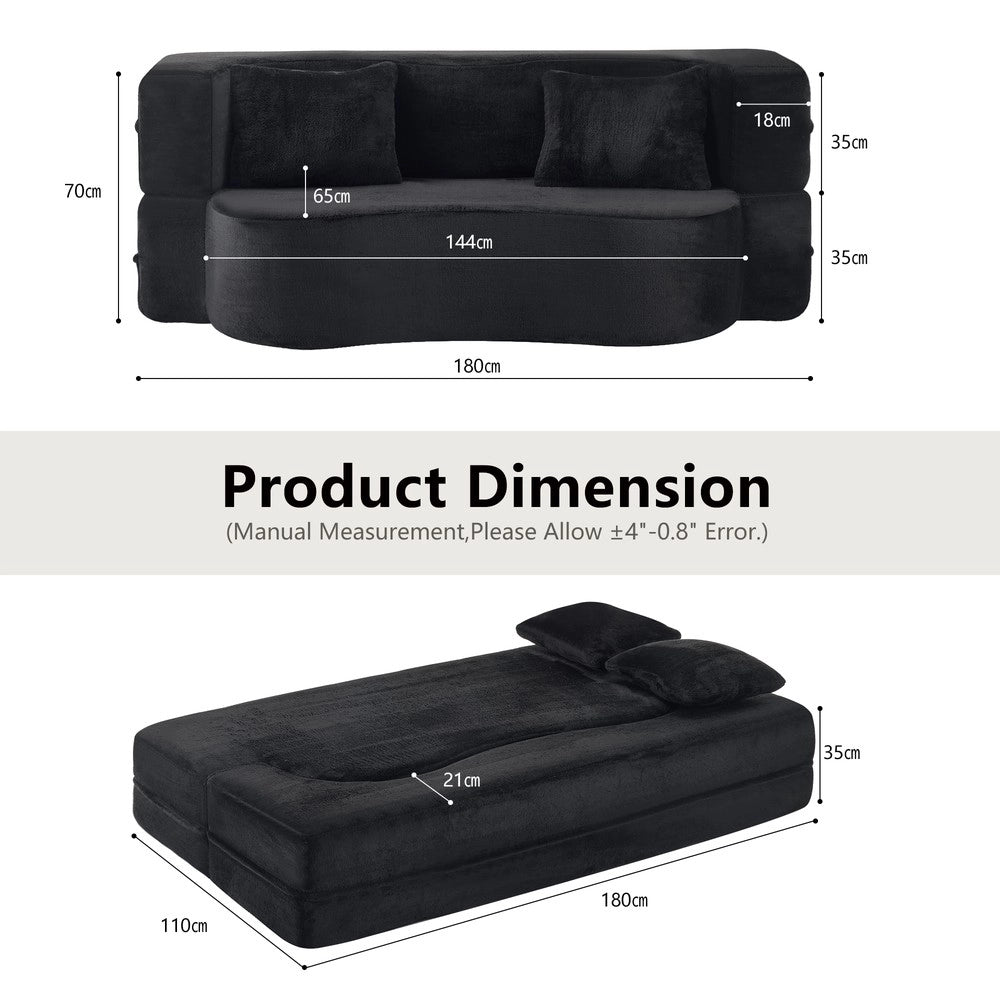Divano Letto Futon Pieghevole ¨C Xylo ¨C Nero
