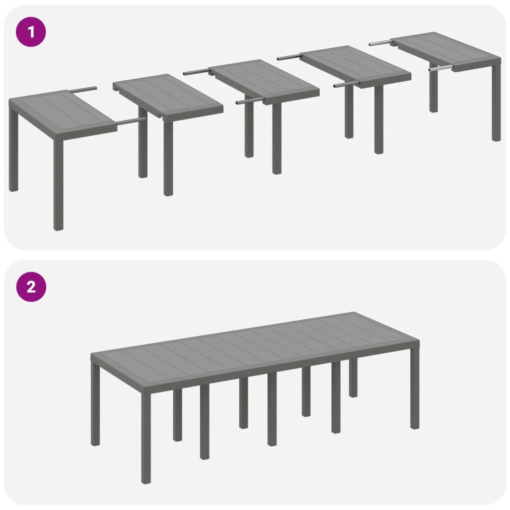 Set da Pranzo per Giardino 11 pcs Grigio chiaro Polipropilene 3378607