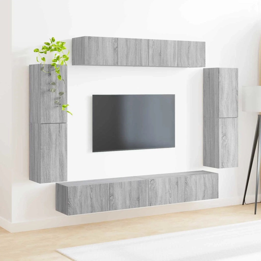 Mobile TV 8 pcs Grigio Sonoma 3409147