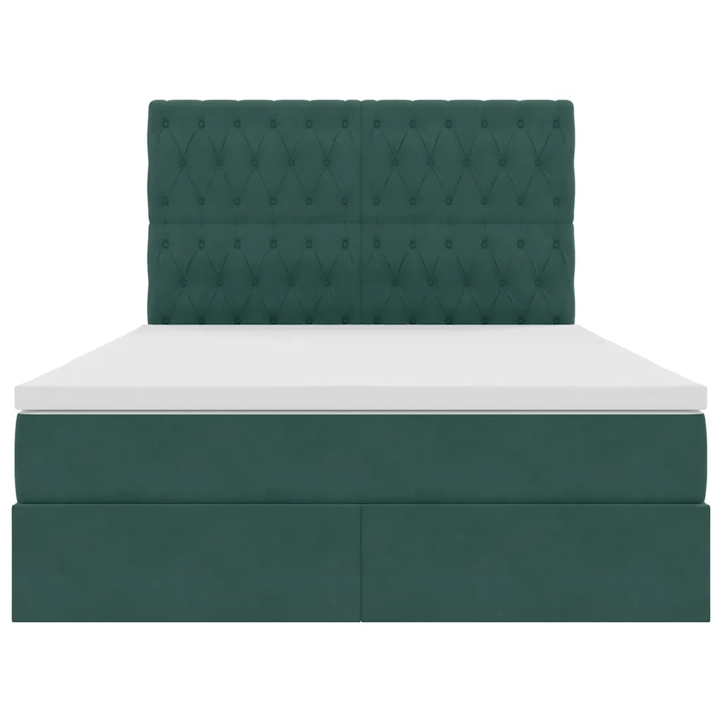 Letto con contenitore e materasso Verde Scuro 140 x 200 cm 3372096
