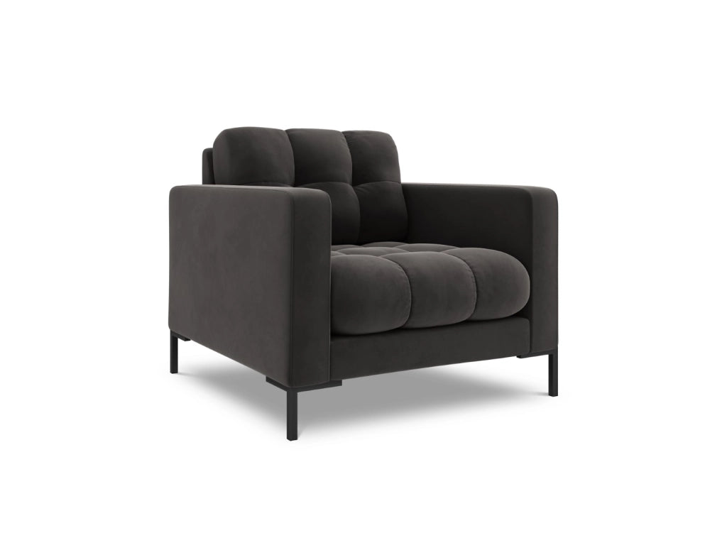 Cosmopolitan Design - Poltrona "Bali" in velluto grigio scuro 