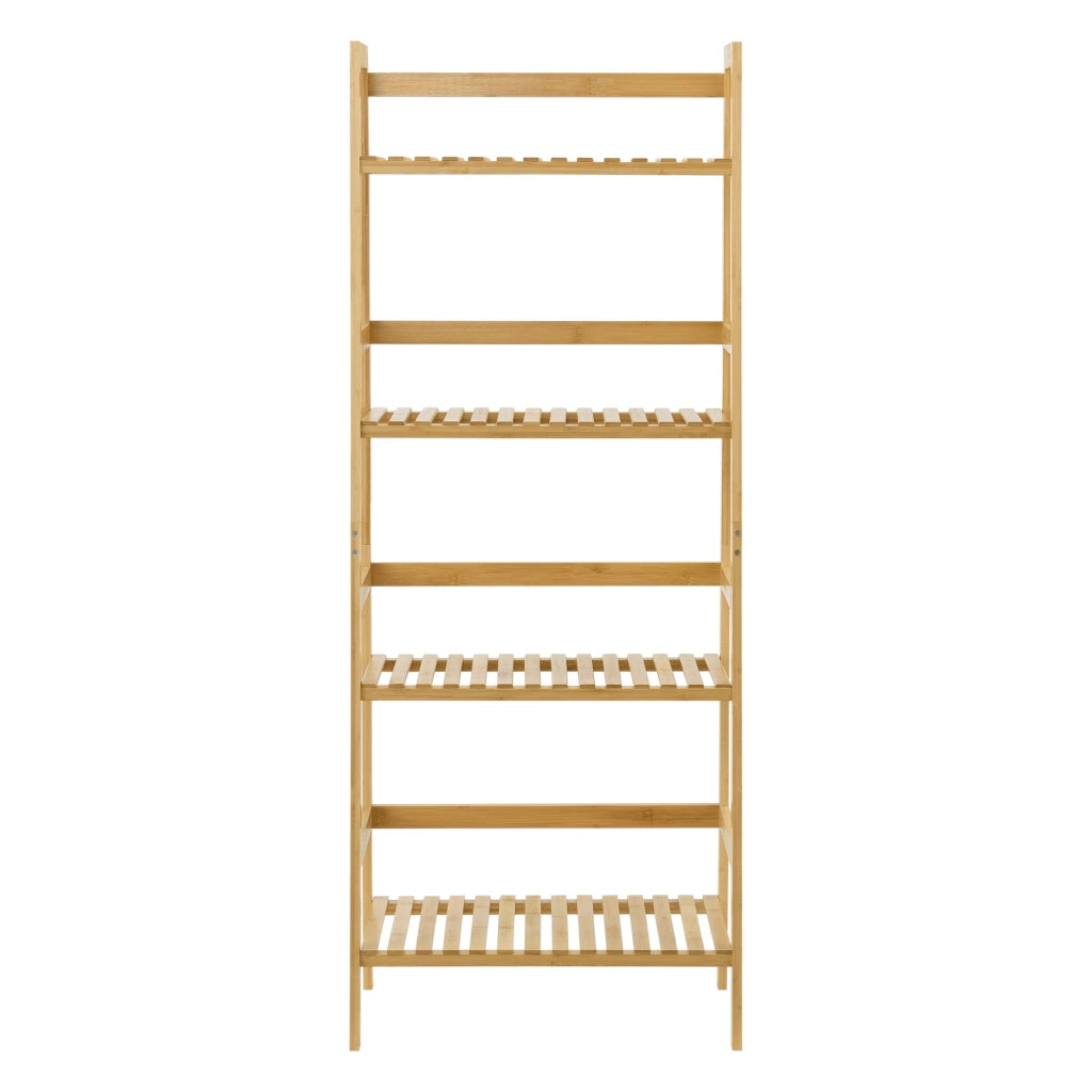 Scaffale a Scala Vinje con 4 Ripiani - Bambù Naturale [en.casa]