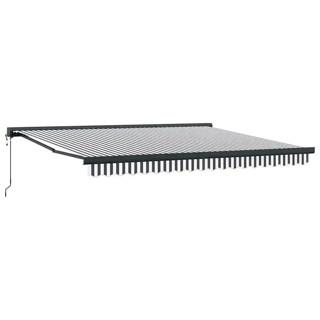 Tenda Retrattile Antracite e Bianca 4x3 m Tessuto e Alluminio