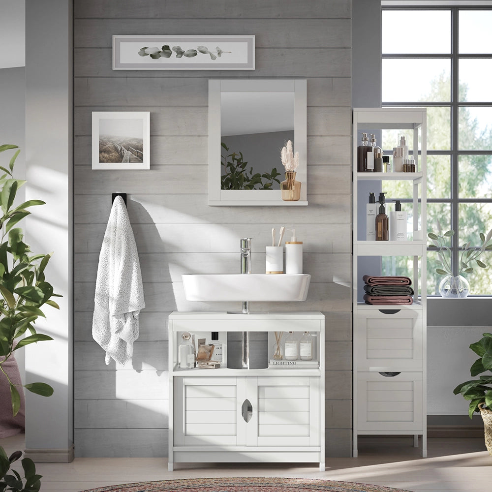 Vicco Set di mobili da bagno Bianco 3 parti