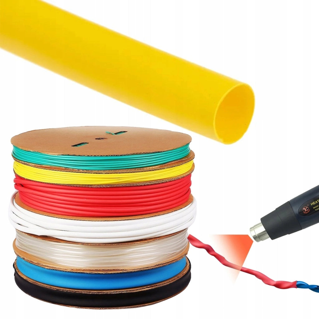 Tubo Termorestringente Giallo 40mm 1m – Flessibile e Autoestinguente