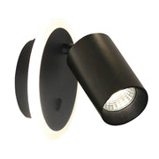 Applique rotonda moderna nera spot orientabile GU10+LED CCT Parma
