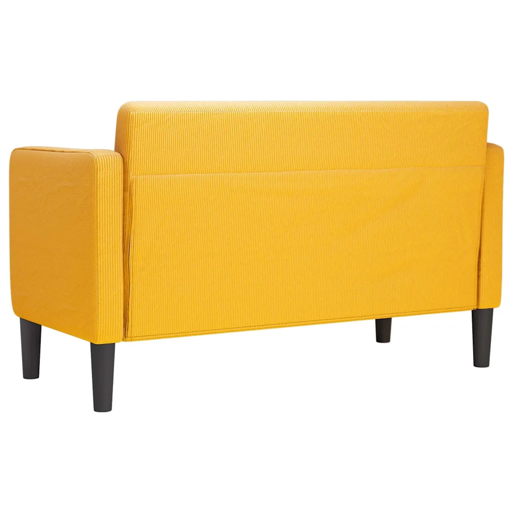 Divano Divanetto-Sofa Giallo Chiaro 109cm Tessuto di Velluto a Coste