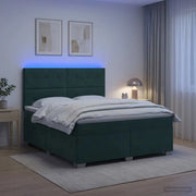 Letto box spring con materasso Verde Scuro 140 x 190 cm Velluto 3455105