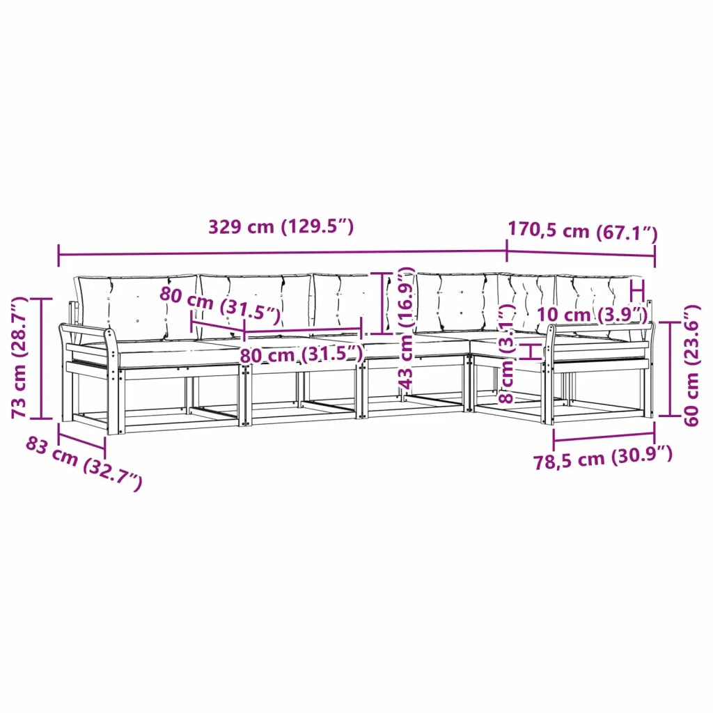 Set di divani da esterno 4 pz Bianco e Antracite Poliestere 3386446