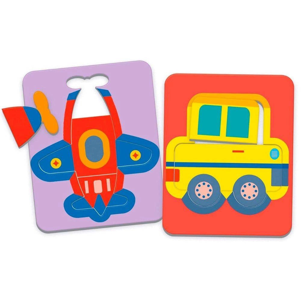 Trade Shop - Clementoni Little Match Puzzle Ad Incastro Tema Veicoli Gioco Per Bambini 2+ -