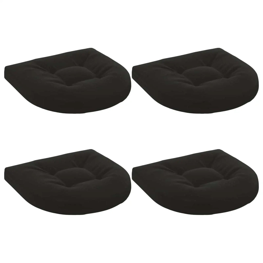 Cuscini per Sedia in 4 Pezzi 4 pz 100% Poliestere Nero 945296
