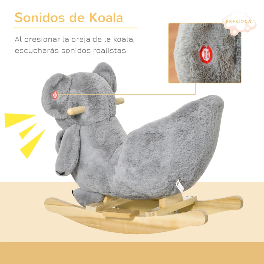 Casetta Koala con Sonido e Sicurezza per Bambini ¨C zephmum ¨C Grigio 60x33x50 cm