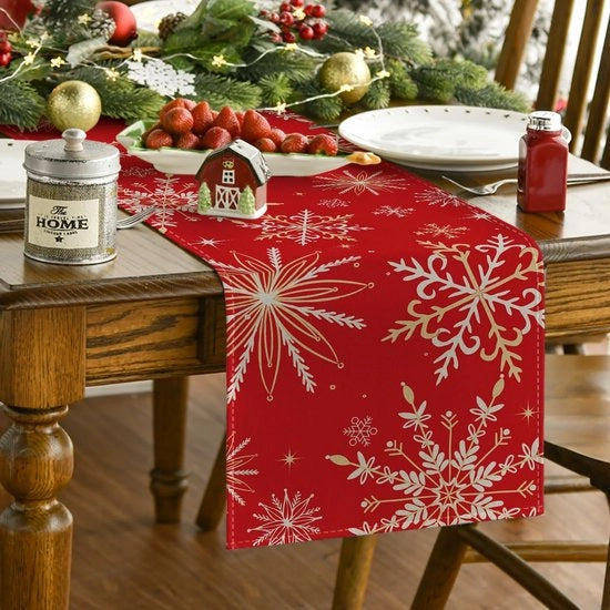 Decorazione di Natale a forma di fiocco di neve rosso goud in vetro 40x180 cm