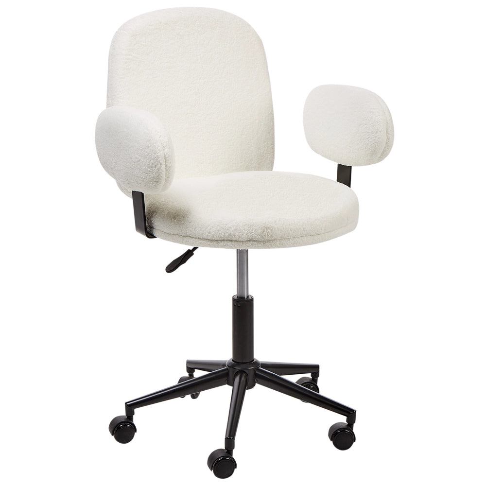 Sedia da scrivania Off White Boucle Base regolabile in altezza Moderna Home Office