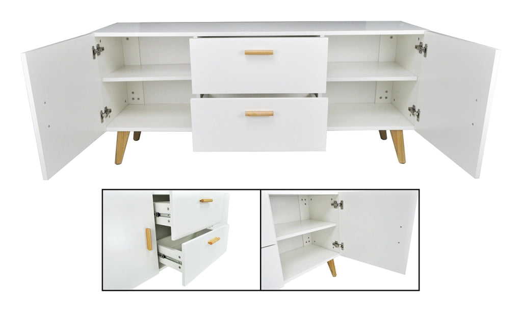 Credenza madia bianca in stile nordico bianco - NO08CR