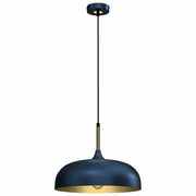 Lampada a sospensione Milagro Lincoln blu oro Ø35 E27