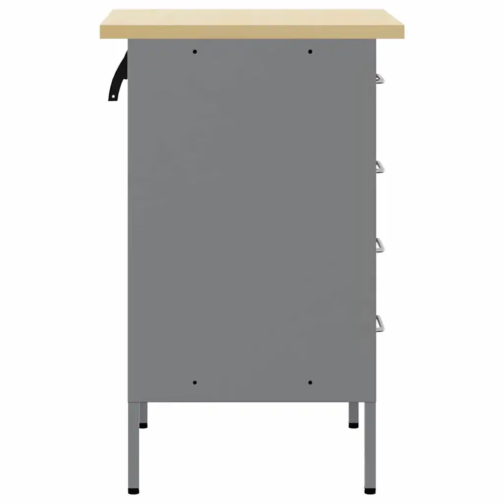 Banco da lavoro con cassetto Nero e Grigio 50 x 55 x 85 cm 4103460