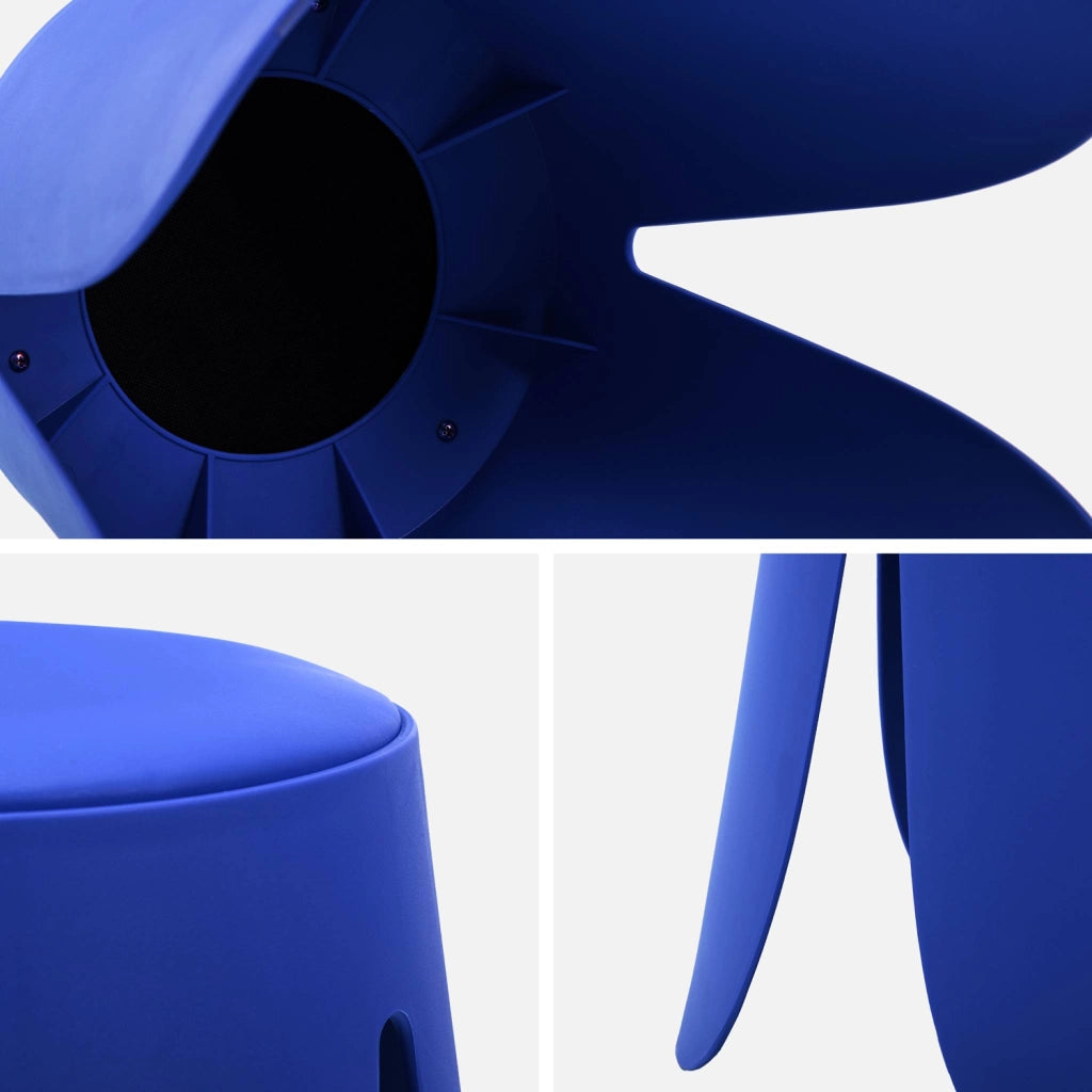 Set 4 sgabelli impilabili in ecopelle, blu
