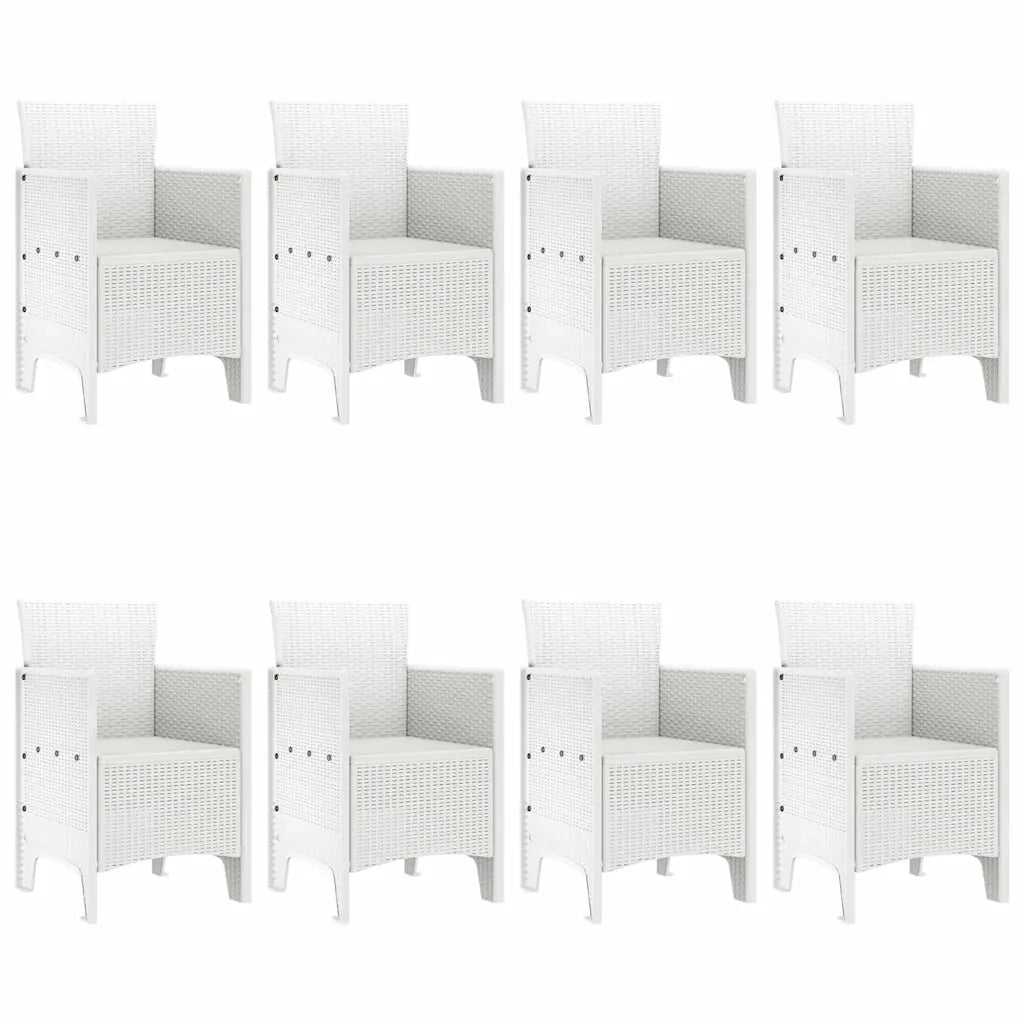 Set da Pranzo per Giardino 9 pcs Bianco Polipropilene 3378582