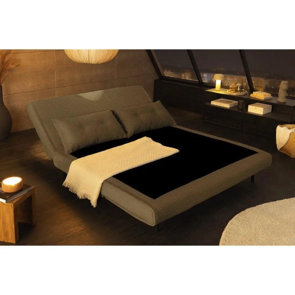 Divano trasformabile dritto PRESTO verde scuro – Divano letto 2 posti