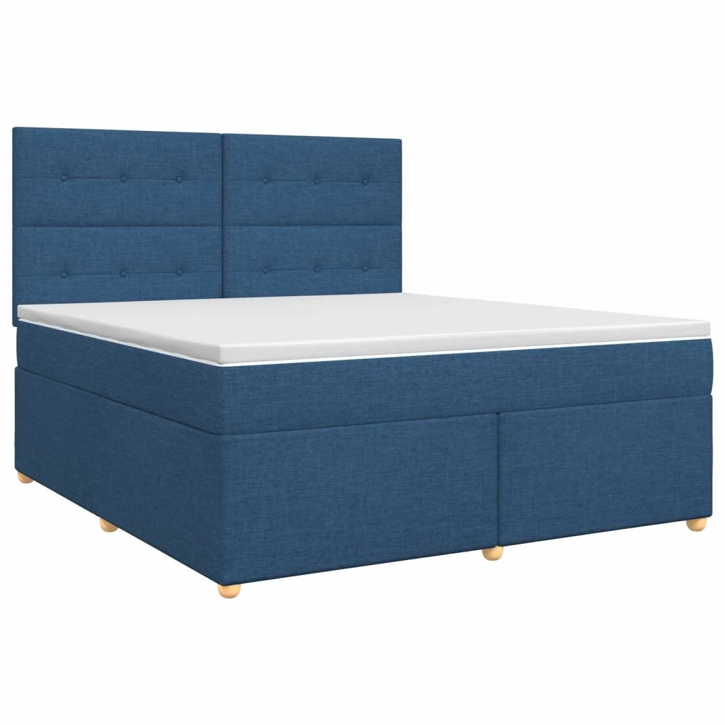 Letto box spring con materasso Blu 140 x 200 cm Tessuto 3453906
