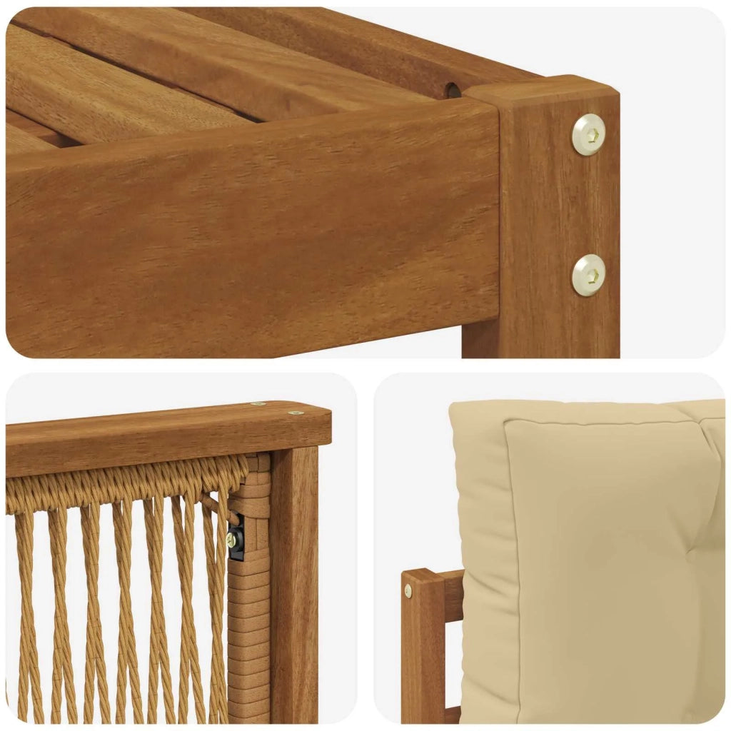 Set di divani da esterno con cuscino 6 pcs Naturale e Beige 3383271