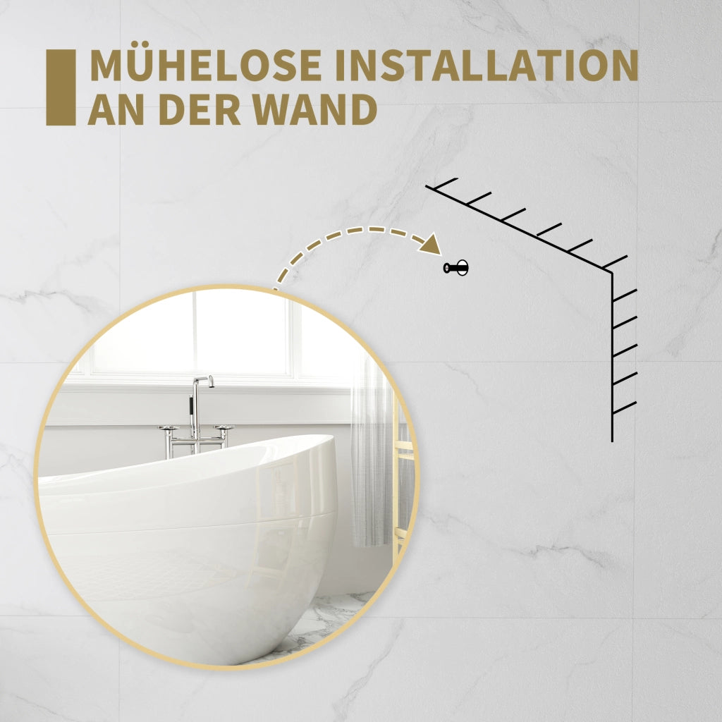 Specchio Bagno Rotondo con Cornice Oro ¨C zephmum ¨C 70x70 cm