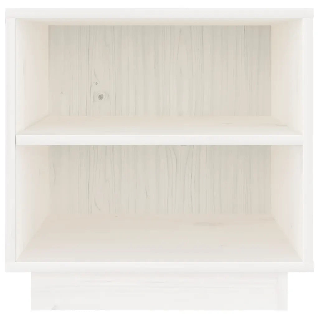Comodino | Armadio da Notte | Mobiletto da notte Bianco 40x34x40 cm in Legno Massello di Pino