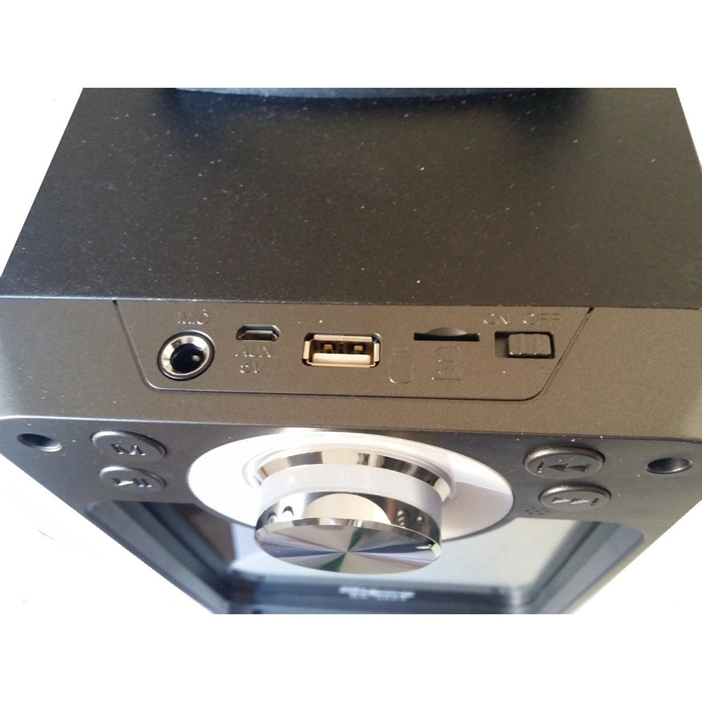 Trade Shop - Cassa Speaker Fm Bluetooth Ricaricabile Sd Usb Aux 2 Casse Portatile Bs-9524 -