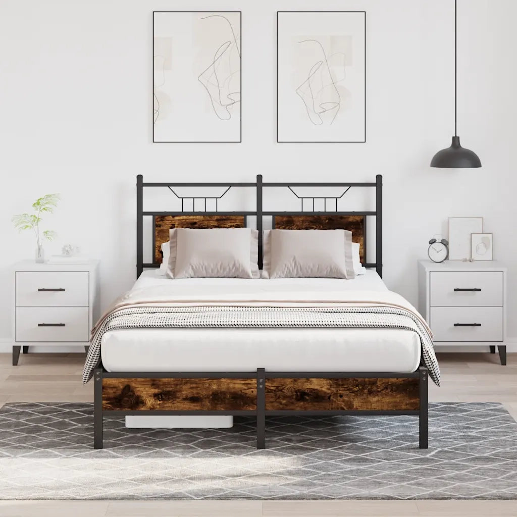 Giroletto senza Materasso-Struttura Letto Rovere Fumo 120x200 cm in Truciolato 643090