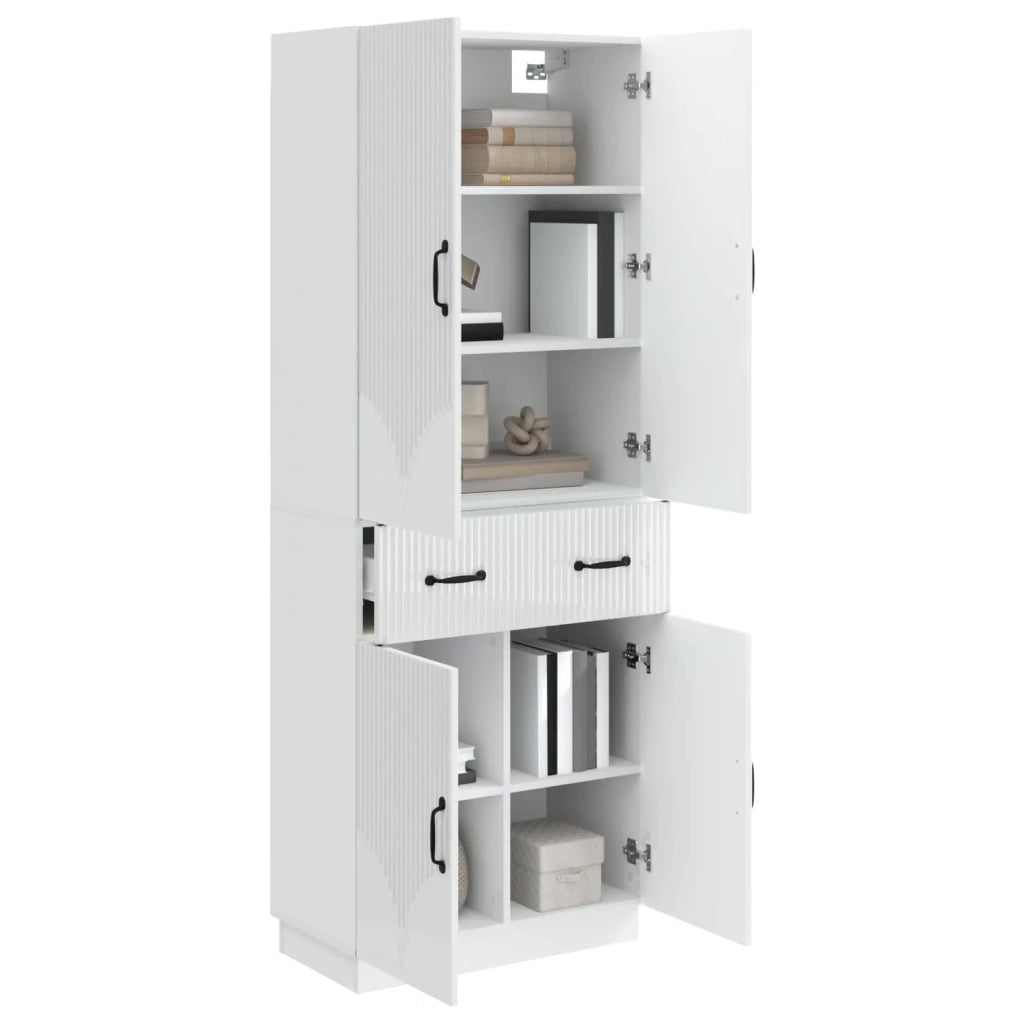 Set di armadi 2 pz Bianco Lucido Legno ingegnerizzato 3416830