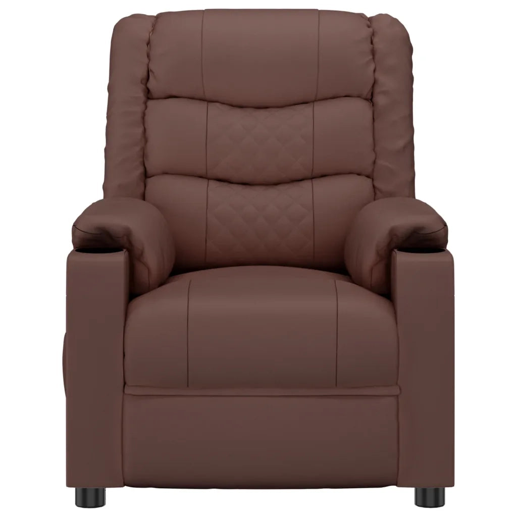 Poltrona Reclinabile Marrone in Similpelle 348044