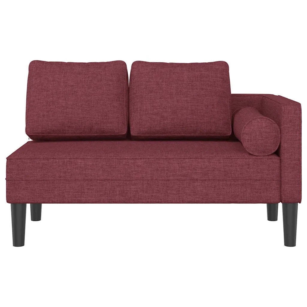Chaise Lounge con Cuscini Rosso Vino in Tessuto 4007586