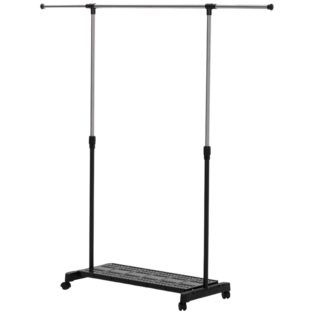 Scarpiera Mobile con Ruote e Ripiano ¨C Minimal ¨C 159x42x168 cm Nero e Argento