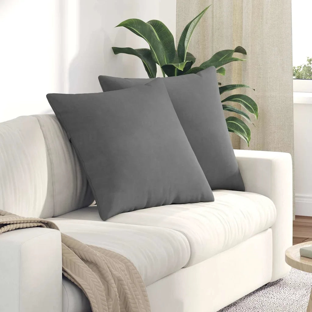 Cuscini da Divano 2 pcs Grigio scuro 80 x 80 cm Tessuto 42014071